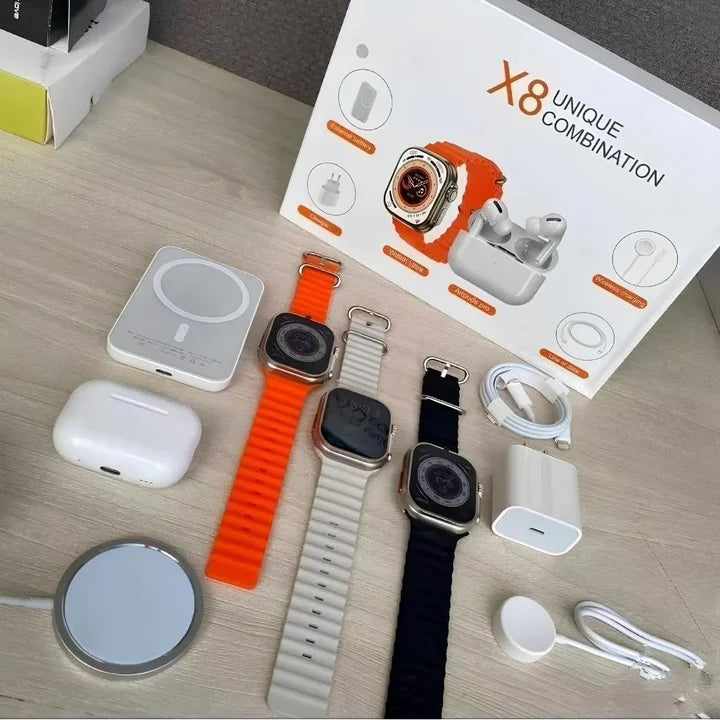 Combo X8 UNIQUE® | Smartwatch S8 ULTRA+ Audífonos Pro + Batería MagSafe